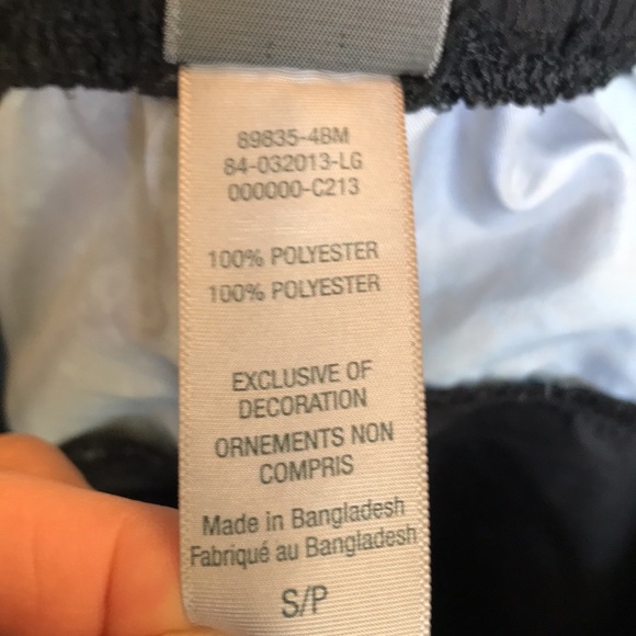 Champion Black w/ Teal & Multi Blue Trim Mens Swim Trunks, Size Small - Picture 4 of 5